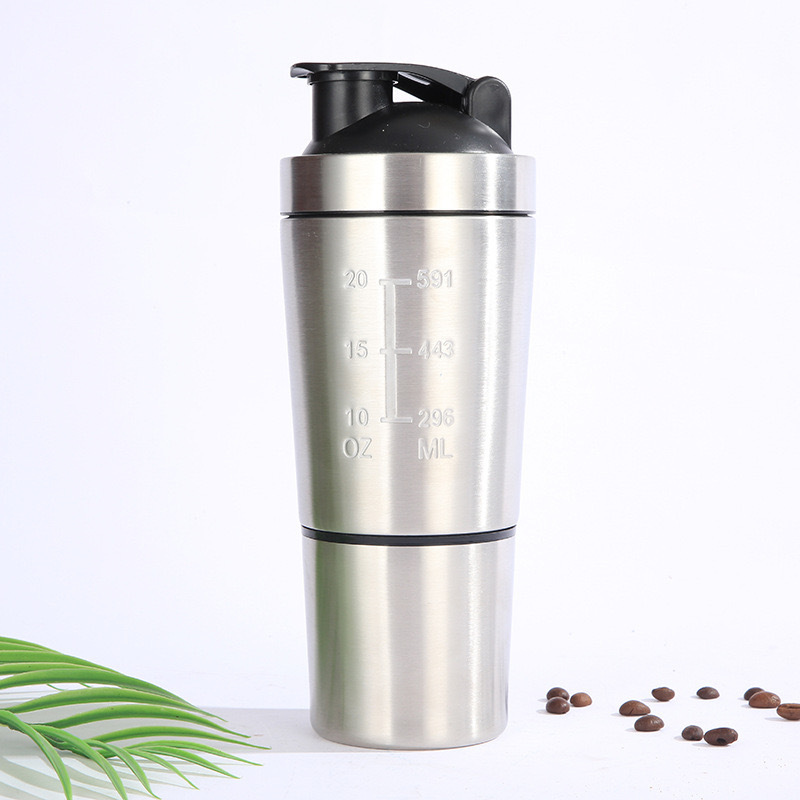 25oz Reusable Stainless Steel Gym Water Bottle, Shaker Bottle Stainless Steel Water Bottle and Protein Shaker