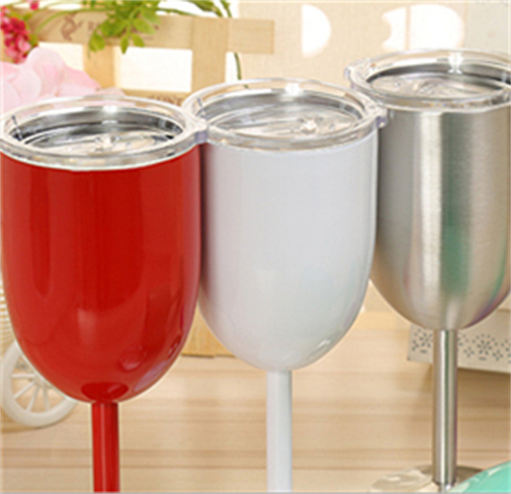 10oz Stainless Steel Wine Glass Colorful Unbreakable Black Wine Glasses Colorful wine goblet for Travel Camping and Pool