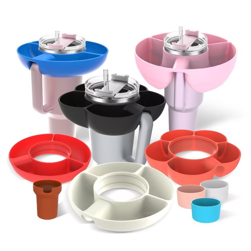 Reusable Snack Storage Top Ring Candy Tray Nuts Platter Containers Box with Compartments for Food Topper Plate Cup Holder