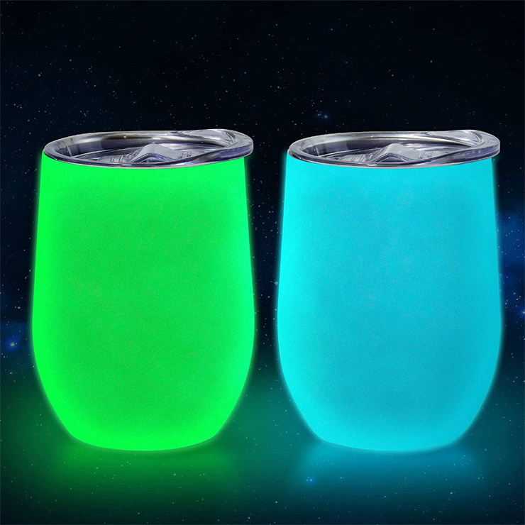 NEW 12oz glow in the dark Egg shaped wine tumblers luminous paint sublimation blanks mugs