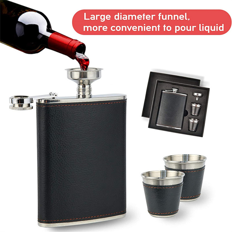 8oz 304 Stainless Steel Hip Flask with Funnel Whiskey Gifts for Men Alcohol Gift for Drinking On the Go Flask for Liquor