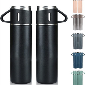 Stainless Steel Thermo 500ml/16.9oz Vacuum Insulated coffee thermo with cups for Hot and Cold drink water and coffee flask