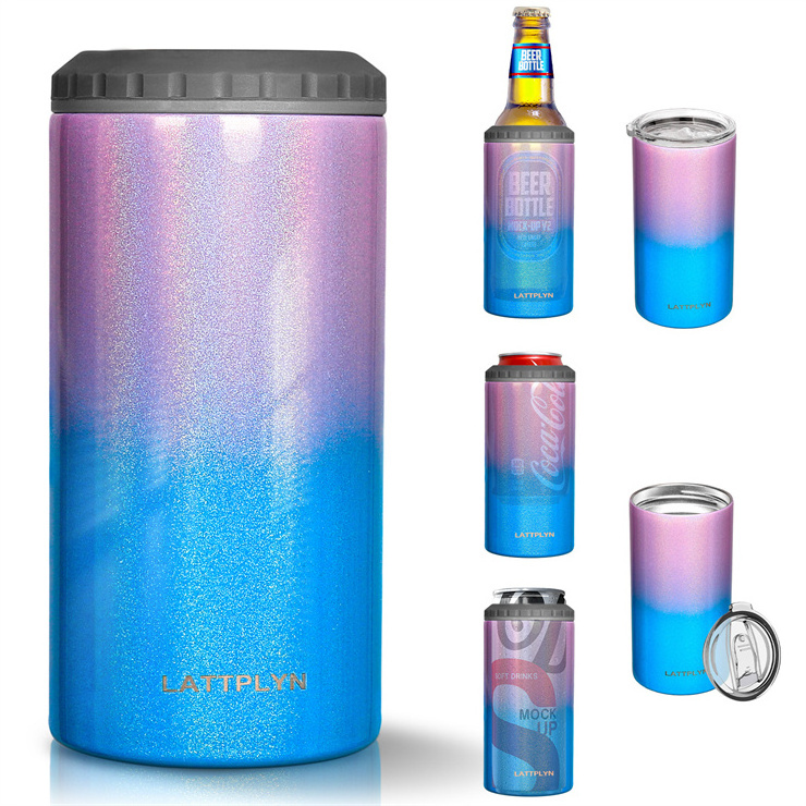 Slim Can Cooler for Slim Beer & Hard Seltzer Double-walled Stainless Steel 12oz Sleeve Skinny Can Coozies Drink Holder(