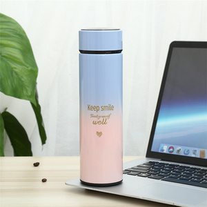 500ml Gradient pink Insulated Water Bottle Stainless Steel Thermoses Cup Travel Coffee Mug Flasks for Hot and and Cold Drinks