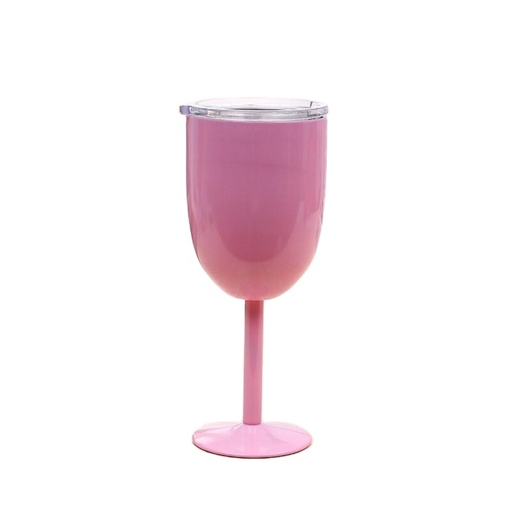 Wine Glasses - 10 oz Stemmed Stainless Steel Tumblers for Indoor and Outdoor Events Wine Goblet