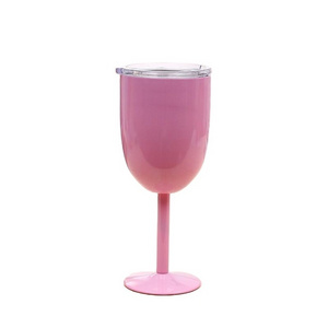 Wine Glasses - 10 oz Stemmed Stainless Steel Tumblers for Indoor and Outdoor Events Wine Goblet