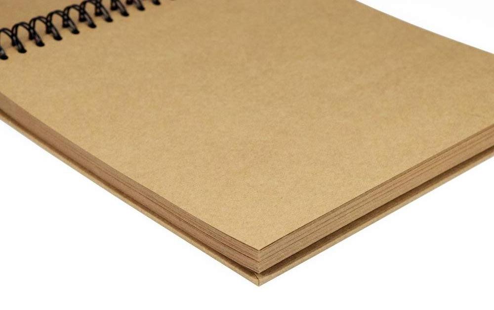 Spiral Bound Cardboard Hardcover Kraft Guest Book Photo Album Scrapbook Home School Office Supplies