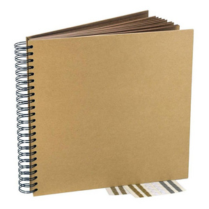 Spiral Bound Cardboard Hardcover Kraft Guest Book Photo Album Scrapbook Home School Office Supplies