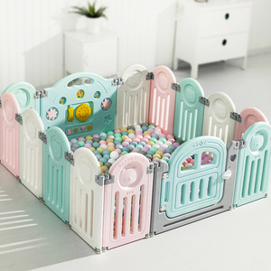 Foldable safety colorful Baby playpens with safety gate and game piece