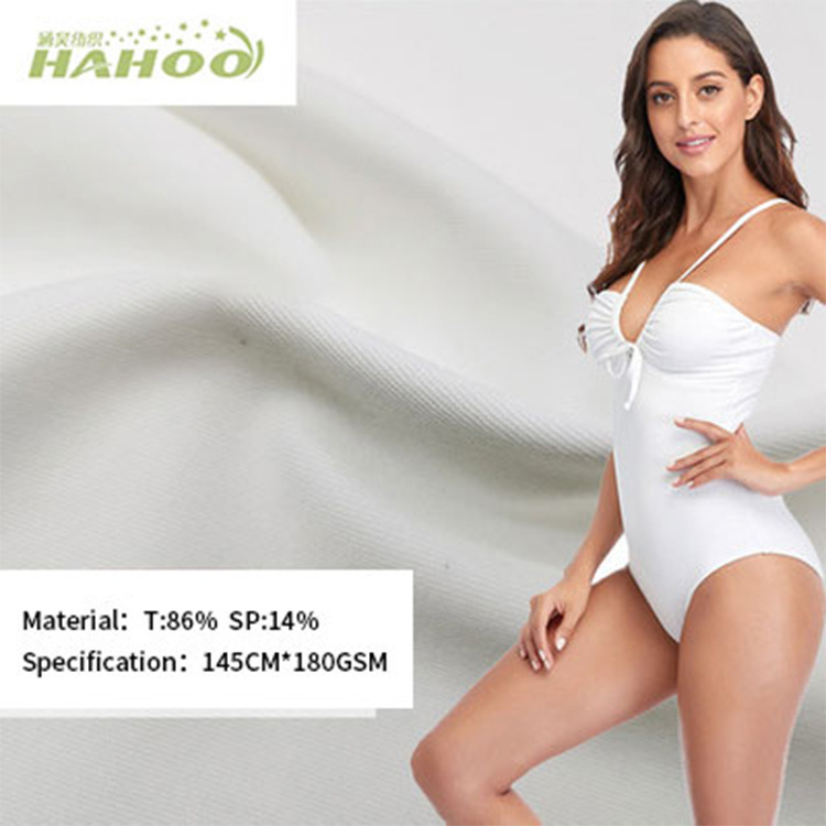 263 hahoo Wholesale price 88 polyester 12 spandex elastane 4 way stretch swimsuit sportswear fabric