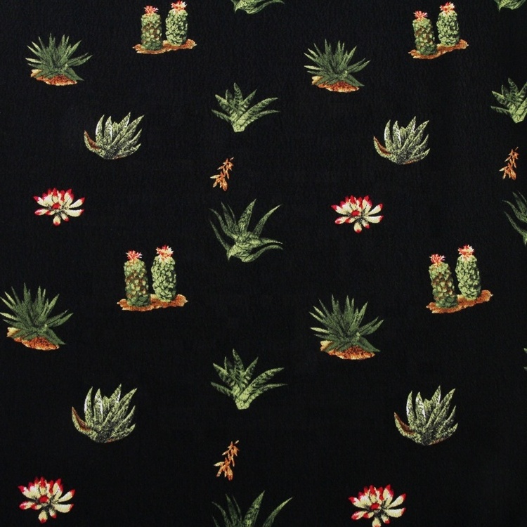 Latest design viscose rayon black italian crepe fabric printing custom for trousers