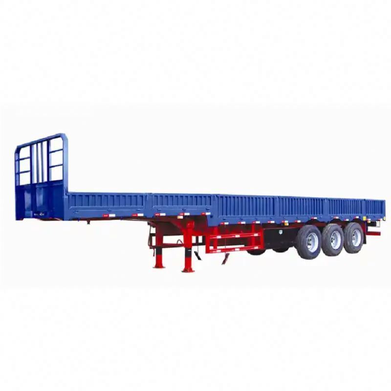 Tri-axle Fence Trailer Dropside Decks Flatbed Cargo Semi-trailer With Bogie Suspension