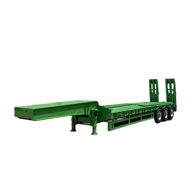 Hydraulic 2/3/4 axle heavy loading flat lowbed semi trailer/modular trailer/special vehicle transporting over heavy cargo