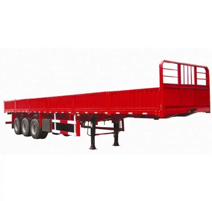 Tri-axle Fence Trailer Dropside Decks Flatbed Cargo Semi-trailer With Bogie Suspension