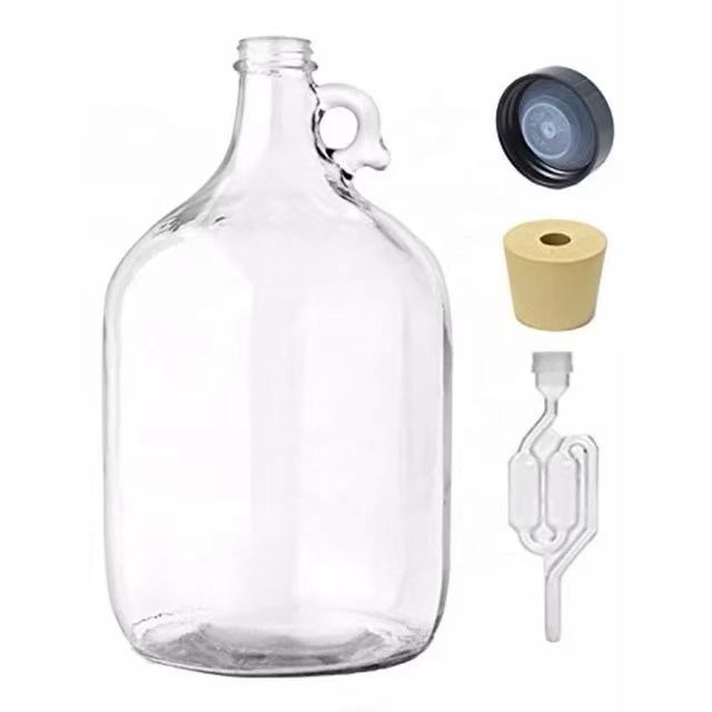 Large gallon glass bottles for fruit wine, beer, beverages Glass bottle with small earrings