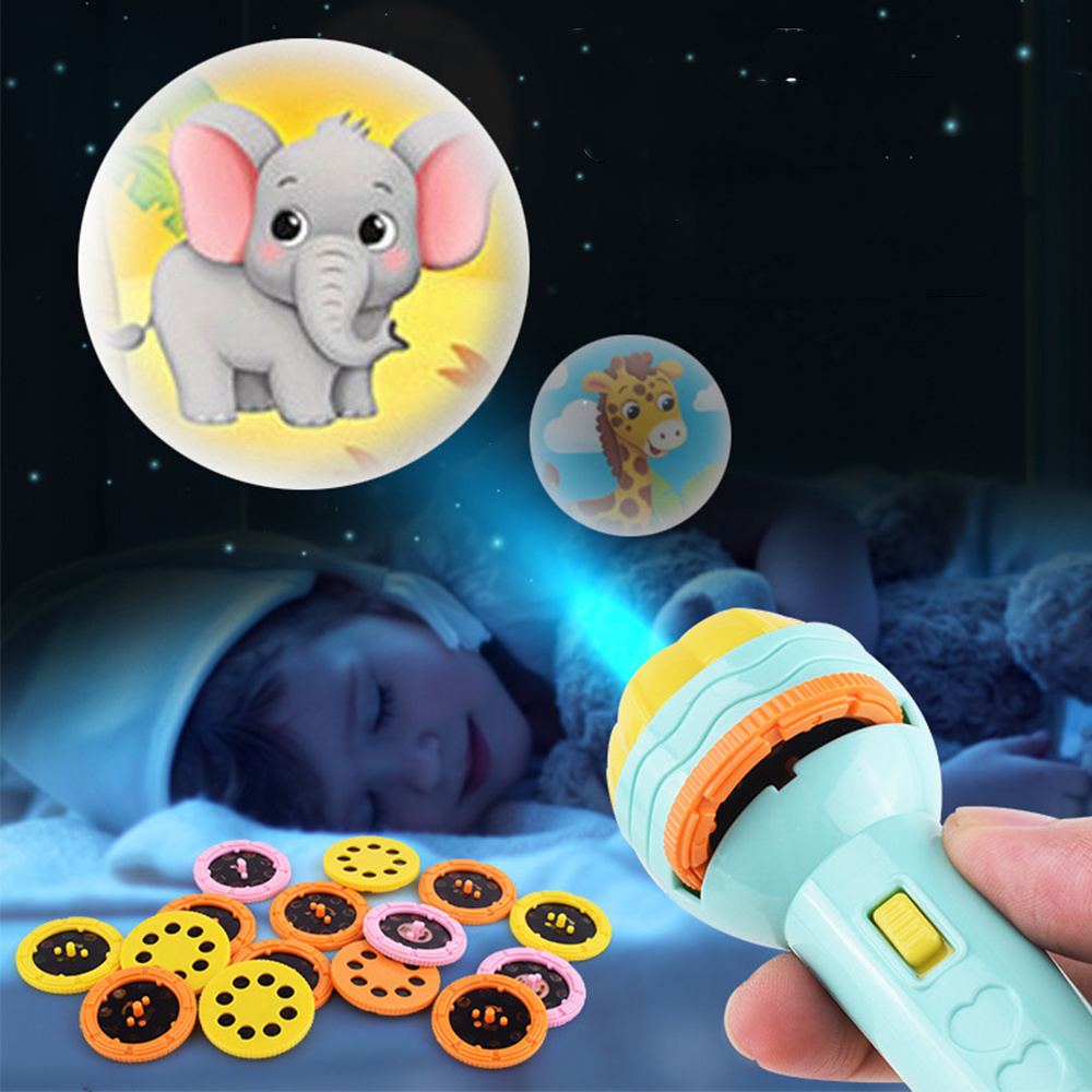 Flashlight Projector Torch Lamp Toy Cute Cartoon Creativity Toy Torch Lamp Flashlight Projector Toy Baby Sleeping Story Book