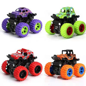 2022 Monster Trucks Pull Back Vehicles Cars Rotation 4 Wheels Drive Durable Friction Powered Push and Go Birthday Toys for Kids