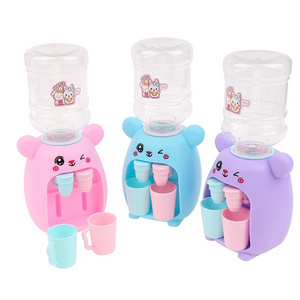 2022 Mini Water Dispenser Toys for Children Kids Gift Cute Cold/Warm Water Milk Drinking Fountain Simulation Cartoon Kitchen Toy