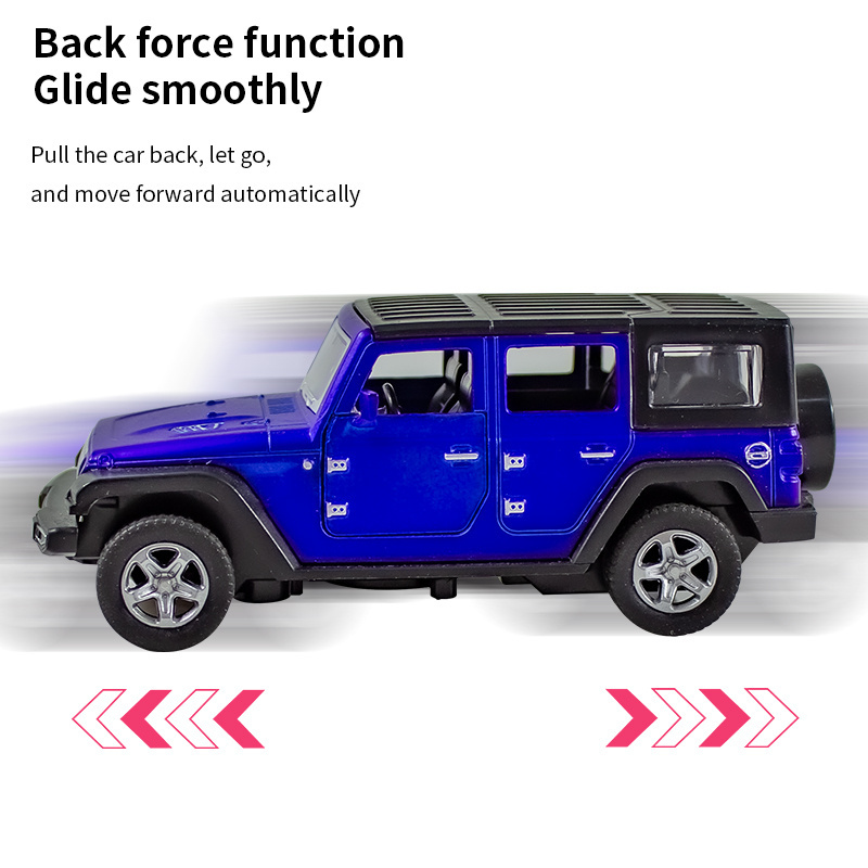 2022 New JEEPS Wrangler Alloy Car Model Simulation Off-road Toy Vehicle Decoration Ornaments Pull Back Toy Car Children Boy Gift