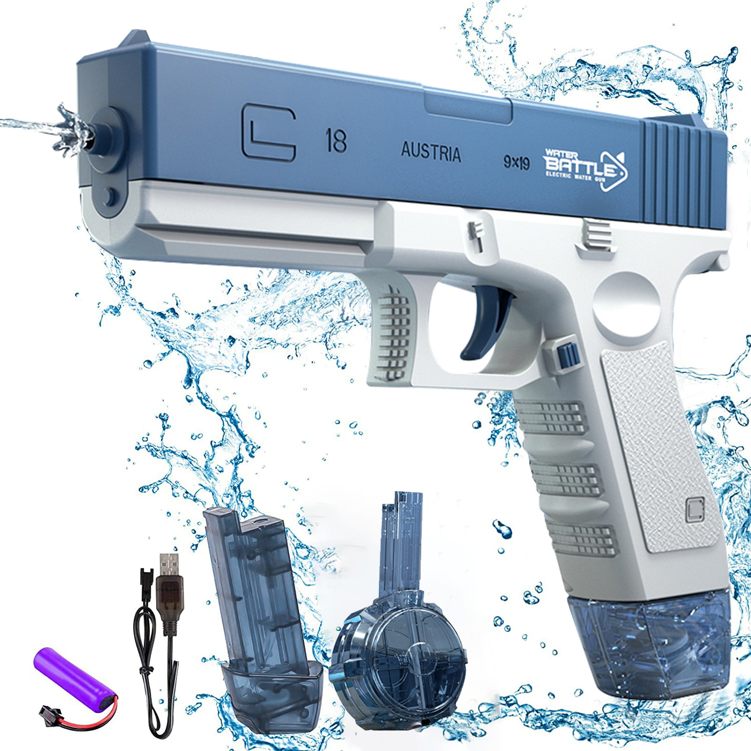 2023 new electric water gun toy black technology continuous automatic water spraying high pressure splashing water gun