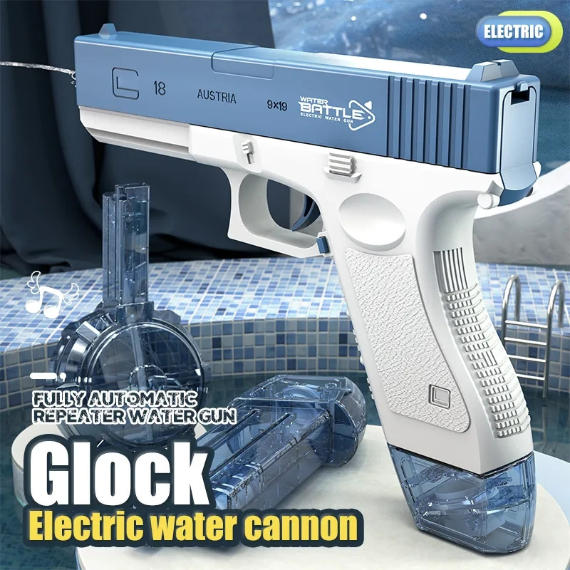 2023 new electric water gun toy black technology continuous automatic water spraying high pressure splashing water gun