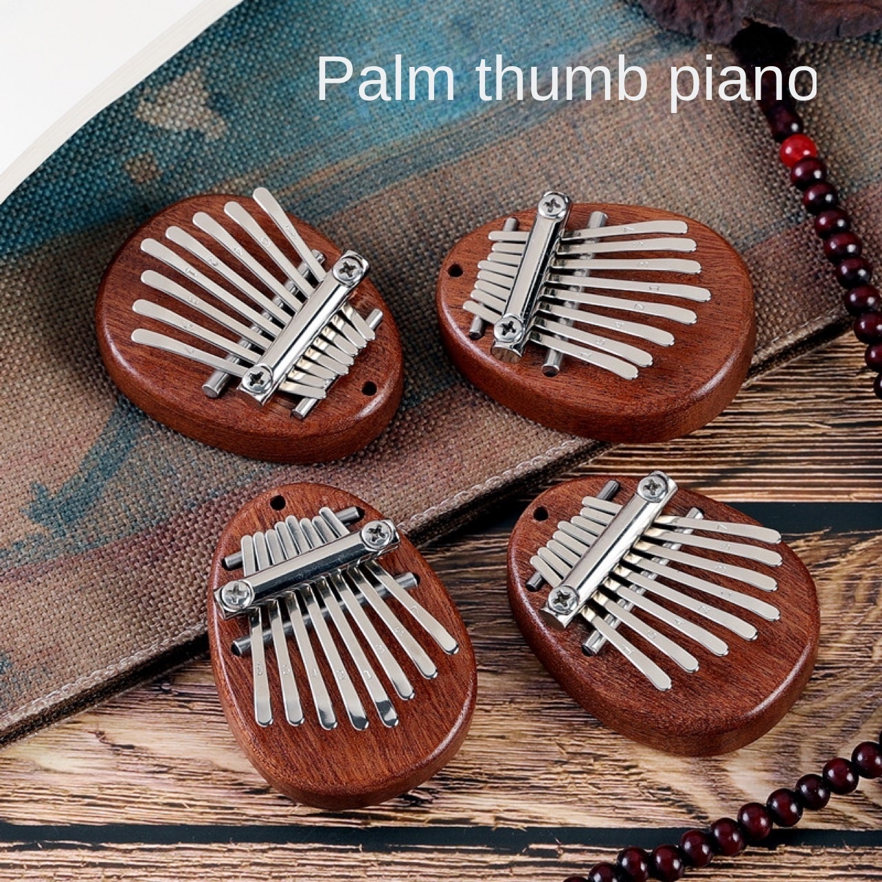 Hot 8 Keys Thumb Piano Portable Wooden Finger Marimbas Musical Toy gifts for Kids and Adults Beginners Mini Kalimba with Lanyard