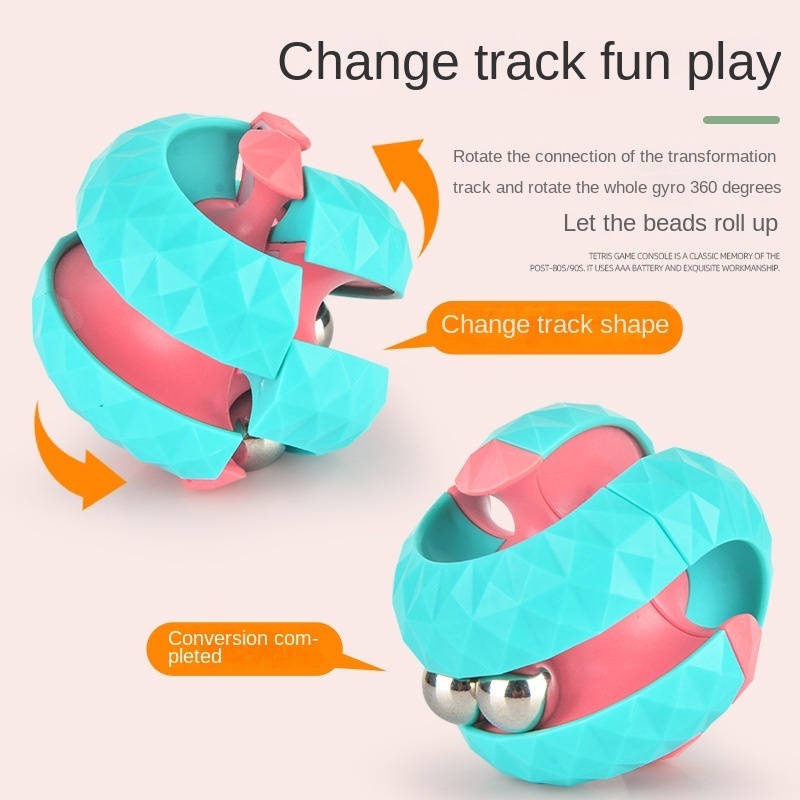 Colorful Gyro Orbit Ball Fidget Spinner Cube Toys, Spinning Top Anti-Anxiety Office Desk Toys for Adults and Kids Puzzle Games