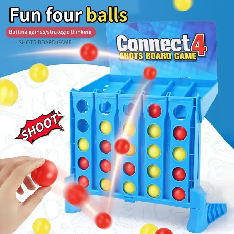 Bounce Linking Shots Connect 4 Shots Board Game Parent-Child Entertainment Educational Toy Kids Finger Basketball Shooting Game