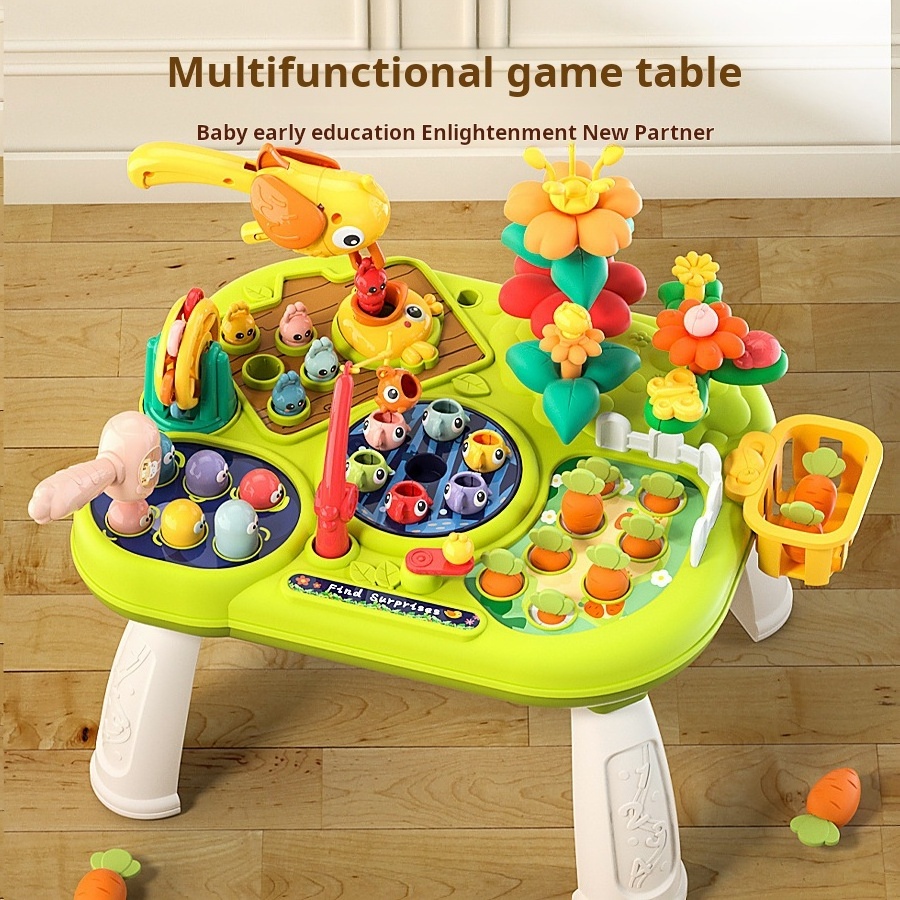 2024 New Fashion Baby Enlightenment Farm Entertainment Game Table Toys Kids Creative Pulling Radish Fishing Learning Table Toy