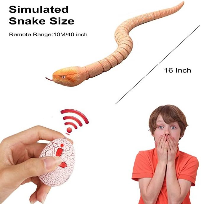 RC Animal Infrared Remote Control Snake with Egg Rattlesnake Kids Electric Toy Trick Mischief Toys Children Funny Novelty Gift