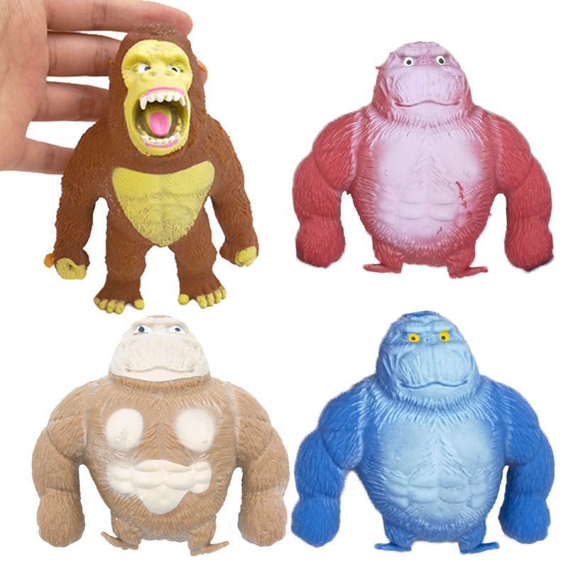 Simulation Decompression Gorilla Toy Elastic Army Creative Stress Relief Decompression Vent Stretching Funny Tricky Squeeze Toy