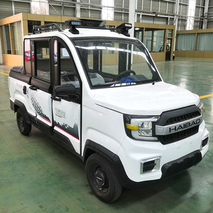 Custom Chinese double cabin 4 wheeler mini small ev electric pick up trucks with cargo delivery box