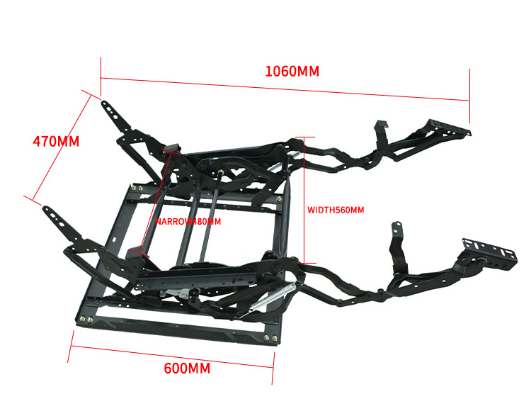 Manual 2 Seater Split Retractable Chair Furniture  Accessories Metal Lazy Boy Sofa Tilt Recliner Mechanism Parts