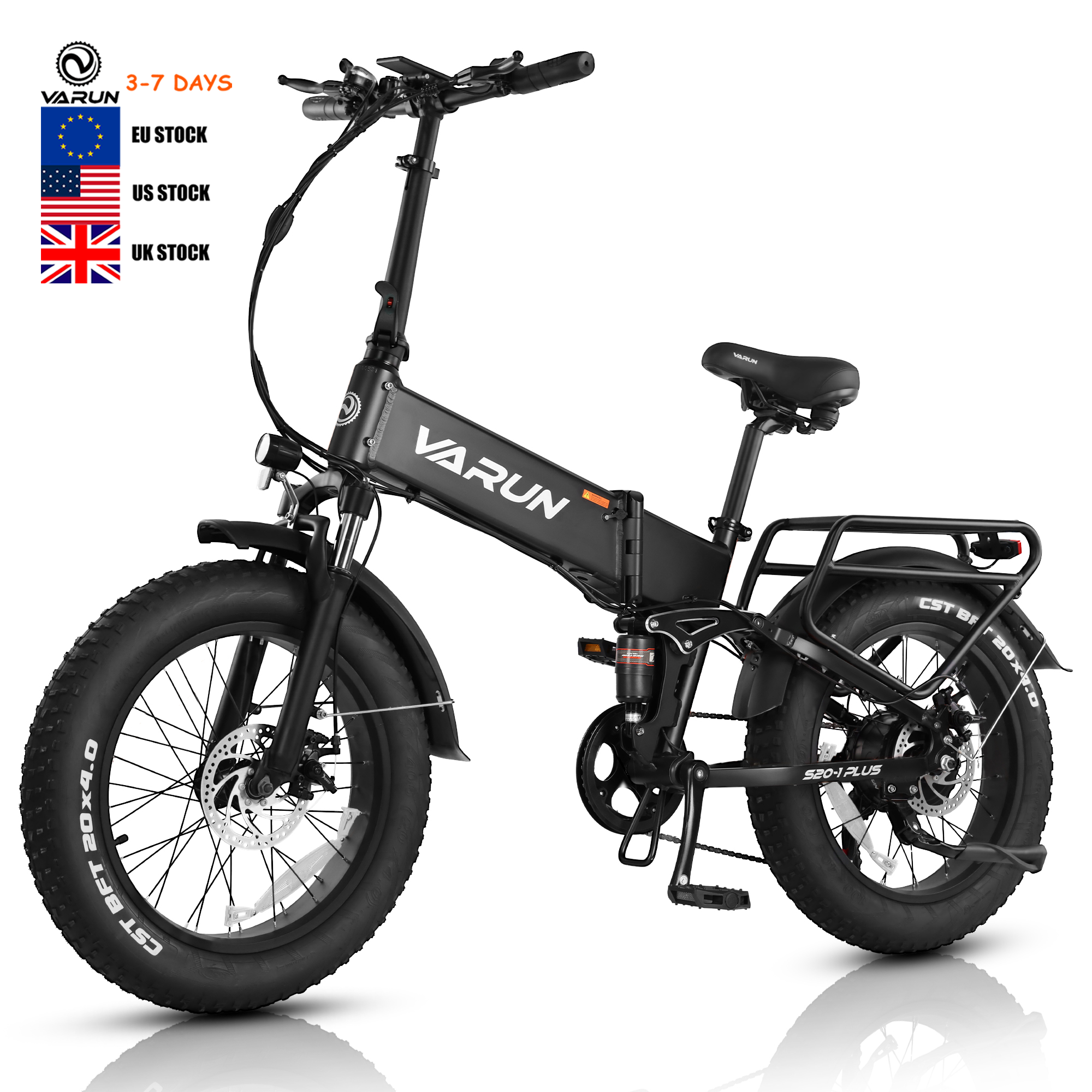 EU US Stock Full Suspension Electric Folding City Bike 48V 500W 13AH 40KMH Ebike 20*4 Aluminum Fat Tire E Bike With Fenders