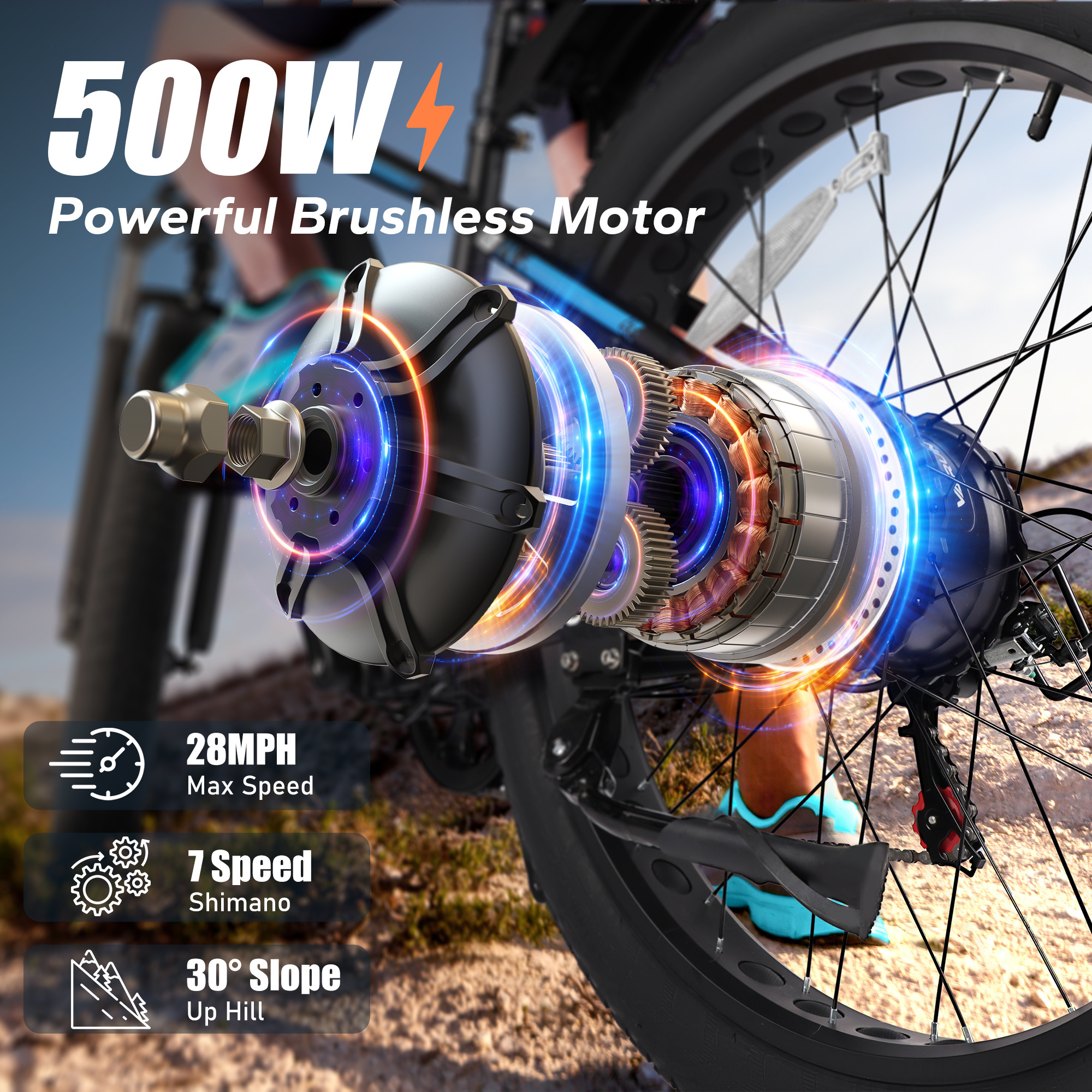 EU USA Stock Dual Suspension Ebike 48V 13AH 500W Electric Mountain Bike Removable Lithium Battery Aluminum 26*4