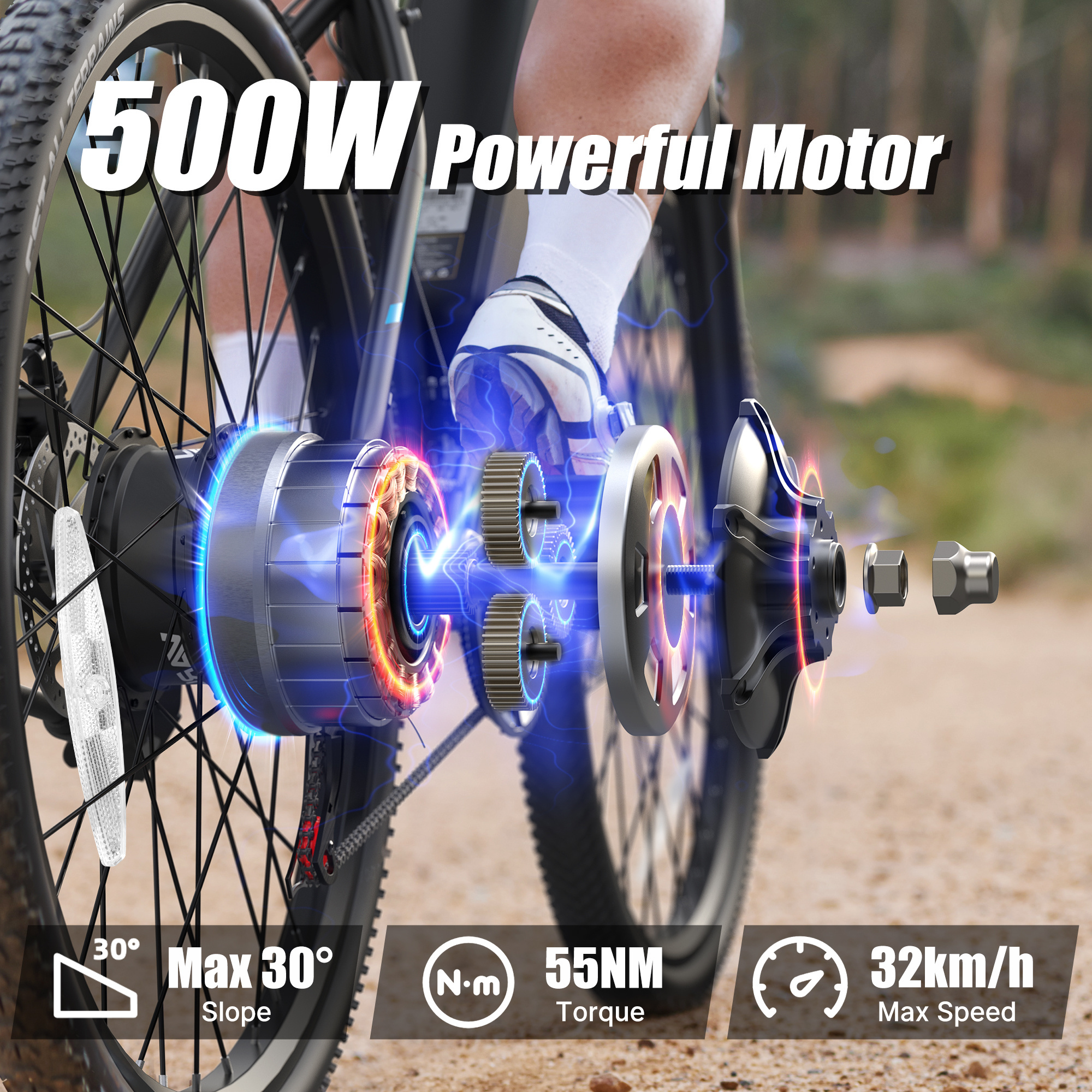 UK EU USA Stock Ebike for Adults 500W 750W Electric Mountain Bike 48V 10.4AH Multi Mode LCD Display Electric Bicycle For Adults