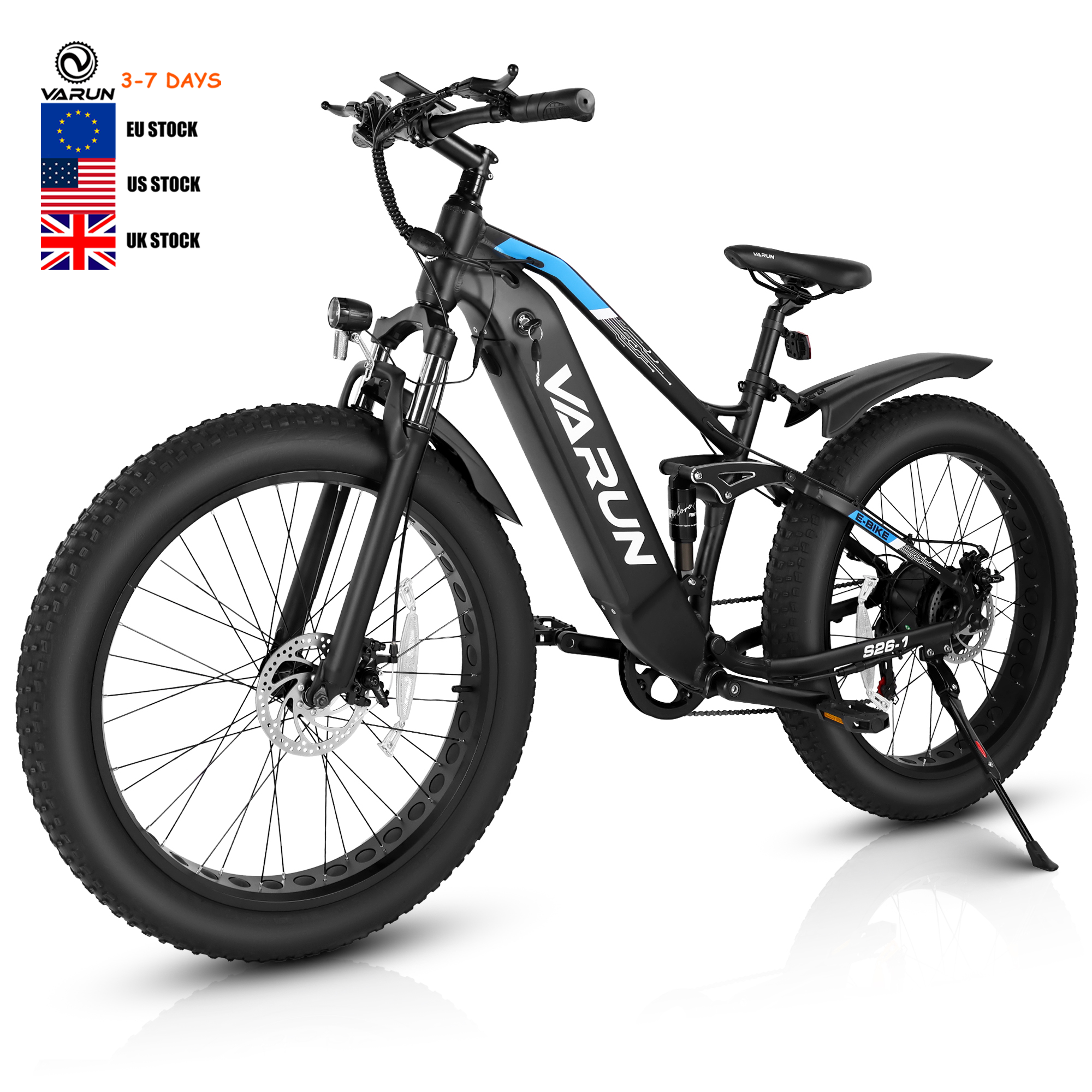 USA EU Warehouse Stock Full Susponsion 750W Removable Hidden Battery 26 Inch Fat Tire Mountain 48V 16.8AH Long Rong Best Ebike