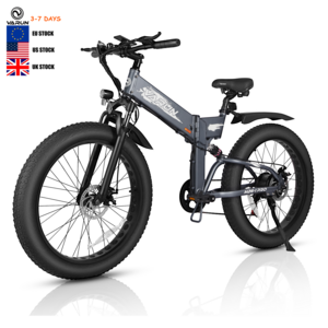 EU US Stock Full Suspension Foldable Mountain Ebike 26 Inch Fat Tire 48V 500W 750W Integrated Battery Aluminum Electric Bike