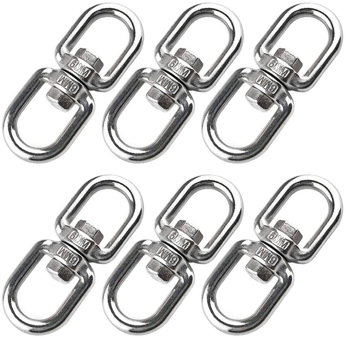 304 Stainless Steel Swivel Ring Double Ended Swivel Eye Hook for Web Tree Swing Aerial Dance Swing Spinner Hanger