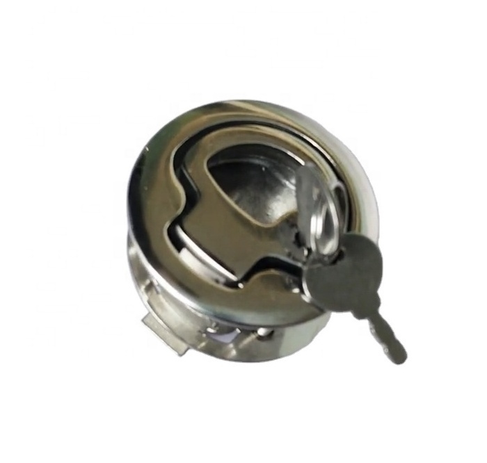 Stainless Steel 316 FLUSH CATCH RING PULL LATCH 60 mm with Lock and Key (Lifting ring)