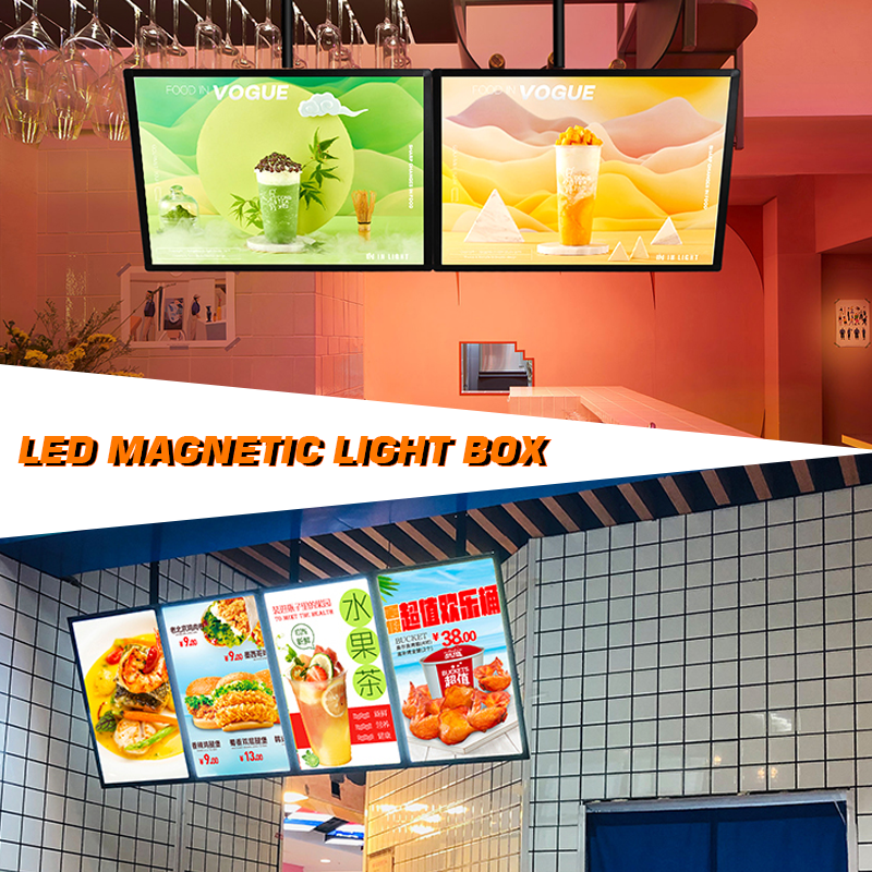 Customized Indoor Advertising Led Movie Posters Light Box Magnetic Aluminum Frame Slim LED Light Box