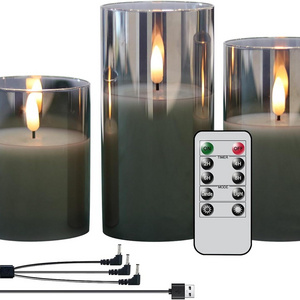 Real Wax Electric Light Remote Control LED Candle Fake Bougie Kerzen Pillar Velas rechargeable led candles flameless flickering