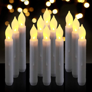 Warm Yellow Flameless Window LED Taper Candle light Battery Operated 3d real flame electronic candles