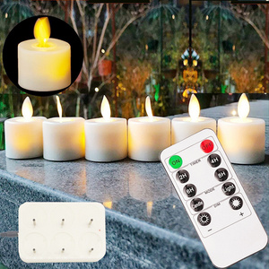 flameless and flickering rechargeable led tea light usb candle set with remote control RGB electronic candles