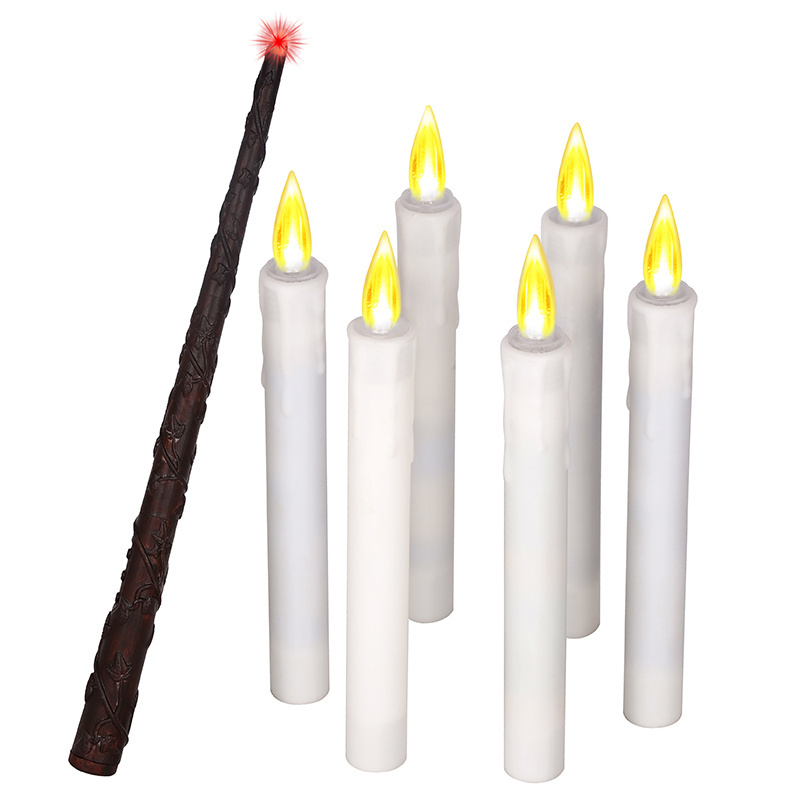 3d Magic Wand pote Waterproof led Candle Halloween flameless electronic candles light