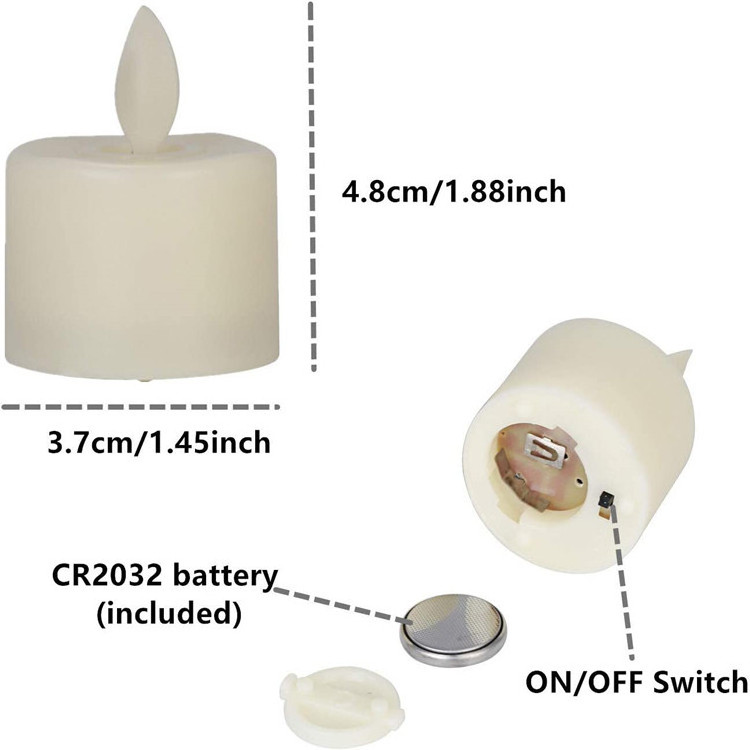 artificial flameless flickering Bougies led candle tea light with battery operated reusable electronic candles