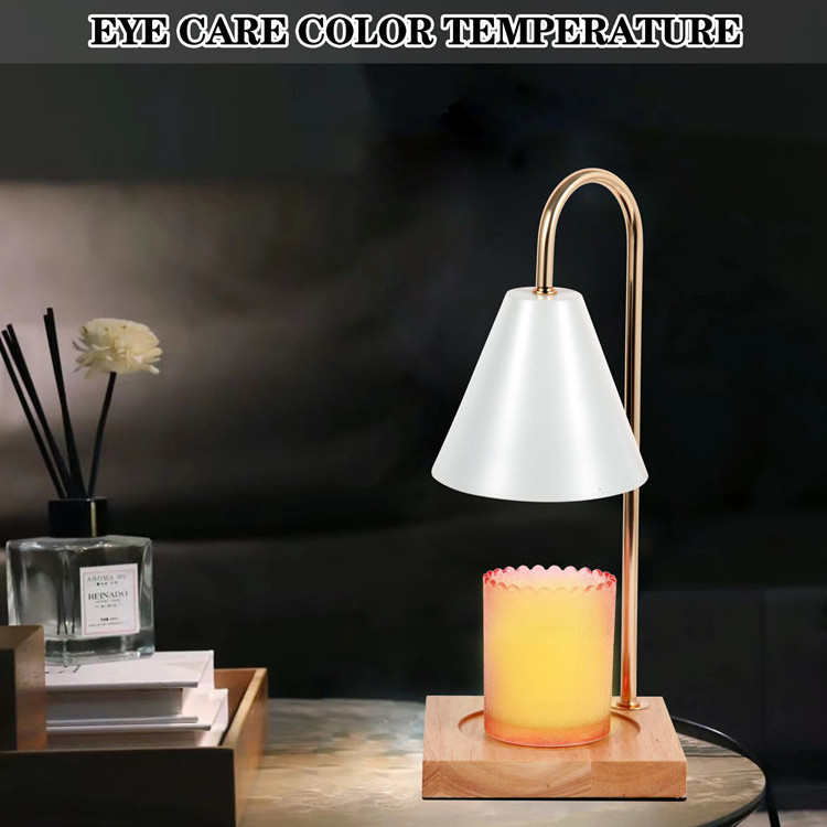 Wholesale Aromatherapy Scented Wax Melting Lamp wood dimmable flameless Candle Warmer night light