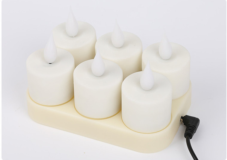 Rechargeable Led Flameless Flickering Tea Light Candles Usb Electric Tea Light Led Candle