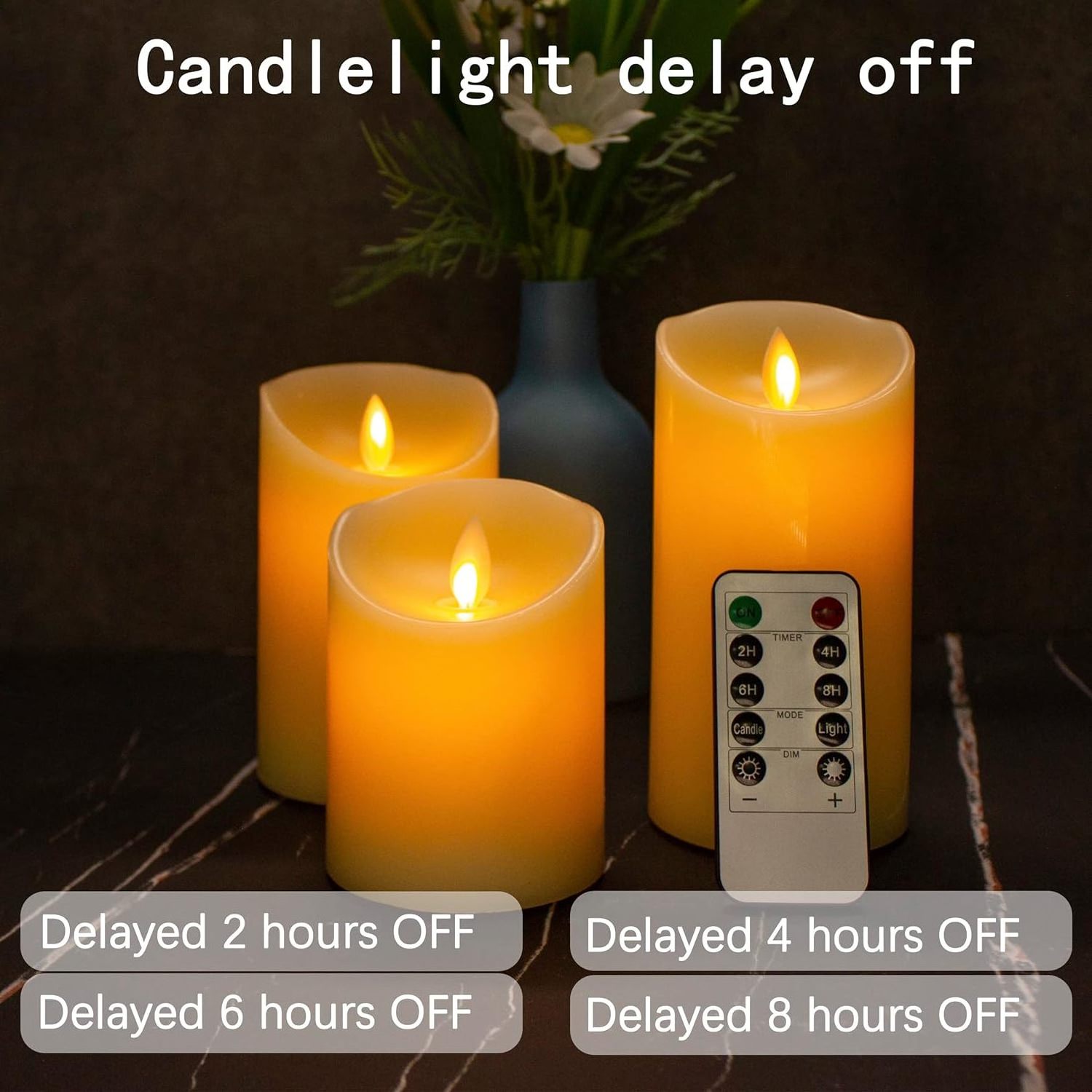 Rechargeable Flameless Candle LED Flickering Candles Tea Warm Lights Pillar wax Sets with Adjustable Brightness Timing Remote