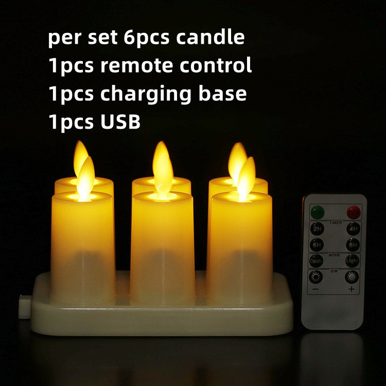 flameless and flickering rechargeable led tea light usb candle set with remote control electronic candles